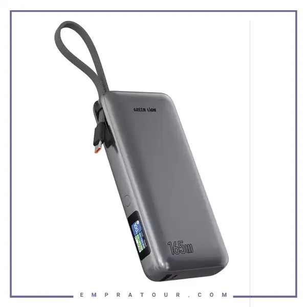 پاروبانک 165 وات 20000 با کابل تایپ سی گرین لاین Green Lion Tron X Power Bank GNTRX20P165GY