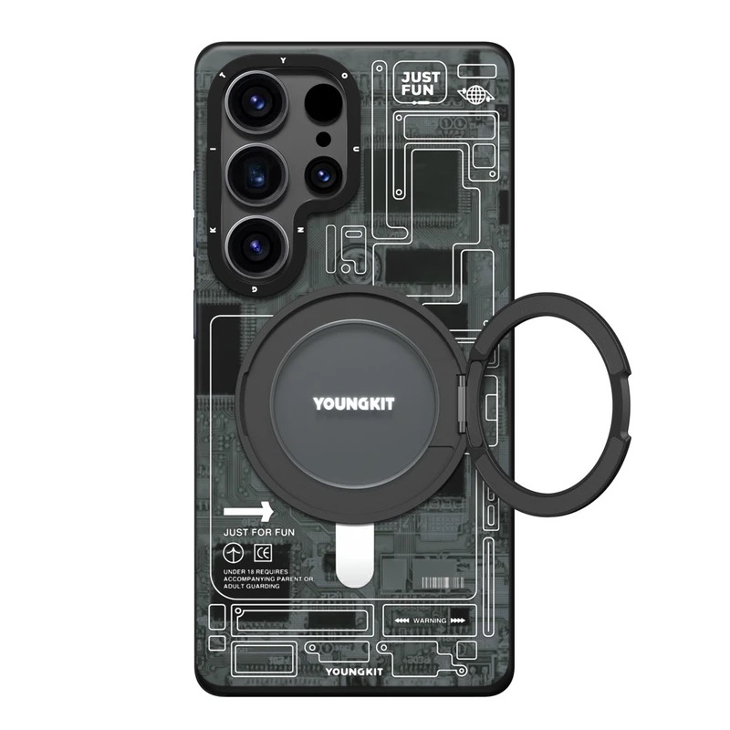 کاور یانگ کیت مدل Technology Rotating bracket مناسب برای گوشی موبایل سامسونگ Galaxy S25 Ultra رنگ خاکستری